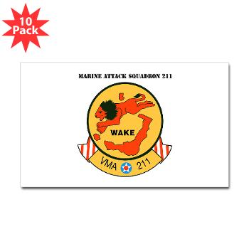 MAS211 - M01 - 01 - Marine Attack Squadron 211 with Text Sticker (Rectangle 10 pk)