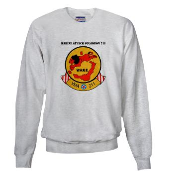 MAS211 - A01 - 03 - Marine Attack Squadron 211 with Text Sweatshirt