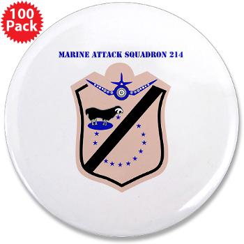 MAS214 - M01 - 01 - Marine Attack Squadron 214 with text 3.5" Button (100 pack) - Click Image to Close