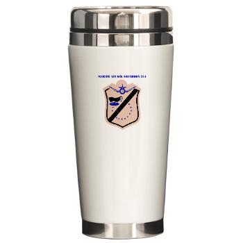 MAS214 - M01 - 03 - Marine Attack Squadron 214 with text Ceramic Travel Mug
