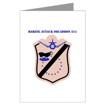 MAS214 - M01 - 02 - Marine Attack Squadron 214 with text Greeting Cards (Pk of 10)