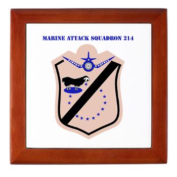 MAS214 - M01 - 03 - Marine Attack Squadron 214 with text Keepsake Box - Click Image to Close