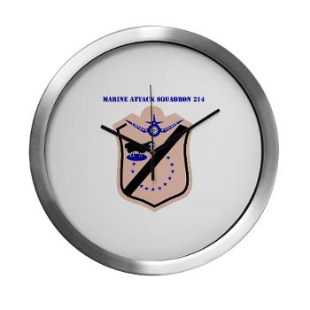 MAS214 - M01 - 03 - Marine Attack Squadron 214 with text Modern Wall Clock - Click Image to Close