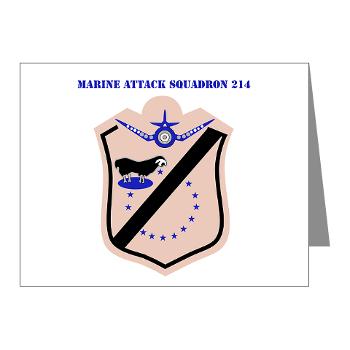 MAS214 - M01 - 02 - Marine Attack Squadron 214 with text Note Cards (Pk of 20)