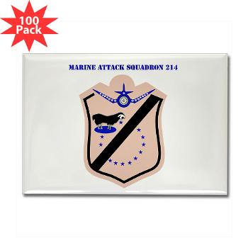 MAS214 - M01 - 01 - Marine Attack Squadron 214 with text Rectangle Magnet (100 pack)