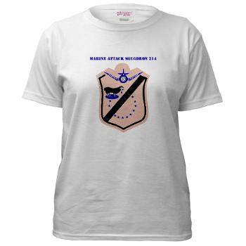 MAS214 - A01 - 04 - Marine Attack Squadron 214 with text Women's T-Shirt - Click Image to Close