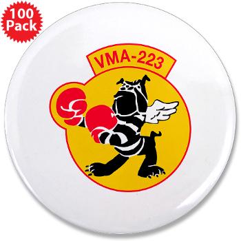 MAS223 - M01 - 01 - Marine Attack Squadron 223 (VMA-223) - 3.5" Button (100 pack) - Click Image to Close