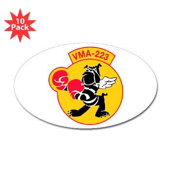 MAS223 - M01 - 01 - Marine Attack Squadron 223 (VMA-223) - Sticker (Oval 10 pk)