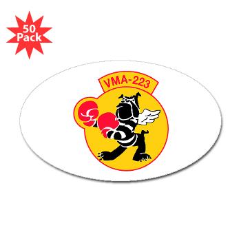 MAS223 - M01 - 01 - Marine Attack Squadron 223 (VMA-223) - Sticker (Oval 50 pk) - Click Image to Close