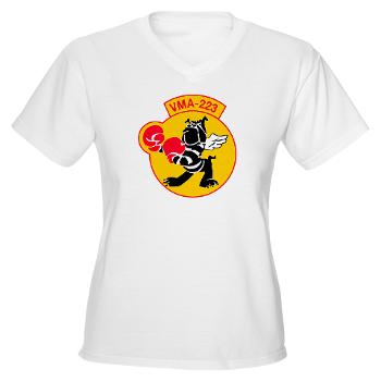 MAS223 - A01 - 04 - Marine Attack Squadron 223 (VMA-223) - Women's V-Neck T-Shirt