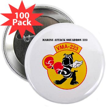 MAS223 - M01 - 01 - Marine Attack Squadron 223 (VMA-223) with Text - 2.25" Button (100 pack) - Click Image to Close