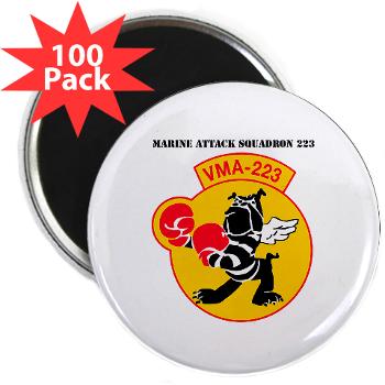 MAS223 - M01 - 01 - Marine Attack Squadron 223 (VMA-223) with Text - 2.25" Magnet (100 pack)