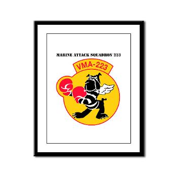 MAS223 - M01 - 02 - Marine Attack Squadron 223 (VMA-223) with Text - Framed Panel Print