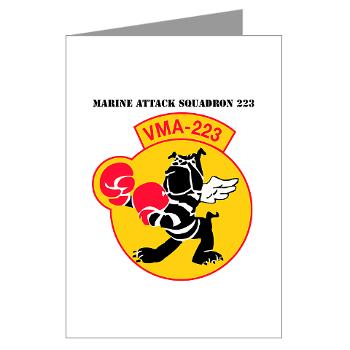 MAS223 - M01 - 02 - Marine Attack Squadron 223 (VMA-223) with Text - Greeting Cards (Pk of 10)