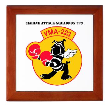 MAS223 - M01 - 03 - Marine Attack Squadron 223 (VMA-223) with Text - Keepsake Box