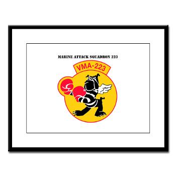 MAS223 - M01 - 02 - Marine Attack Squadron 223 (VMA-223) with Text - Large Framed Print