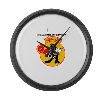 MAS223 - M01 - 03 - Marine Attack Squadron 223 (VMA-223) with Text - Large Wall Clock