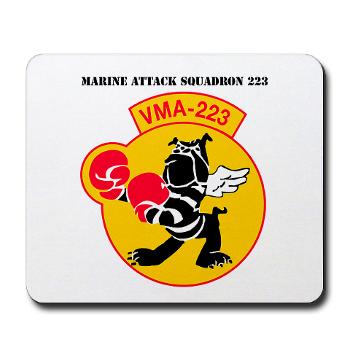 MAS223 - M01 - 03 - Marine Attack Squadron 223 (VMA-223) with Text - Mousepad
