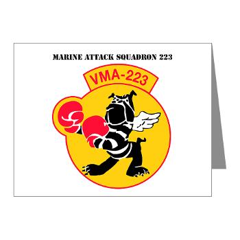 MAS223 - M01 - 02 - Marine Attack Squadron 223 (VMA-223) with Text - Note Cards (Pk of 20)