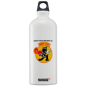 MAS223 - M01 - 03 - Marine Attack Squadron 223 (VMA-223) with Text - Sigg Water Bottle 1.0L