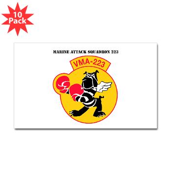 MAS223 - M01 - 01 - Marine Attack Squadron 223 (VMA-223) with Text - Sticker (Rectangle 10 pk) - Click Image to Close