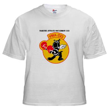 MAS223 - A01 - 04 - Marine Attack Squadron 223 (VMA-223) with Text - White t-Shirt - Click Image to Close