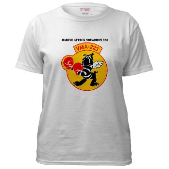 MAS223 - A01 - 04 - Marine Attack Squadron 223 (VMA-223) with Text - Women's T-Shirt - Click Image to Close