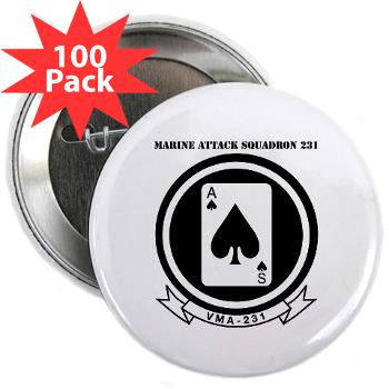 MAS231 - M01 - 01 - Marine Attack Squadron 231 (VMA-231) with Text 2.25" Button (100 pack)
