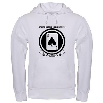 MAS231 - A01 - 03 - Marine Attack Squadron 231 (VMA-231) with Text Hooded Sweatshirt - Click Image to Close