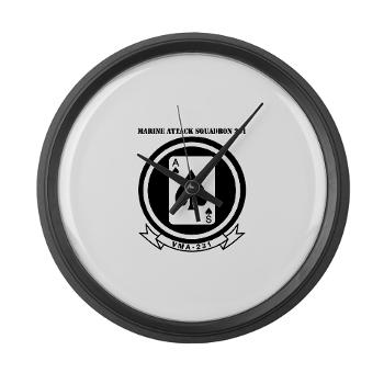 MAS231 - M01 - 03 - Marine Attack Squadron 231 (VMA-231) with Text Large Wall Clock - Click Image to Close