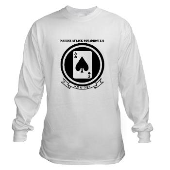 MAS231 - A01 - 03 - Marine Attack Squadron 231 (VMA-231) with Text Long Sleeve T-Shirt - Click Image to Close