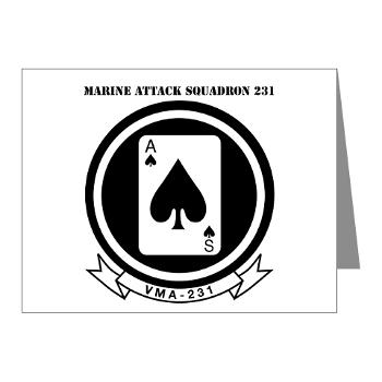 MAS231 - M01 - 02 - Marine Attack Squadron 231 (VMA-231) with Text Note Cards (Pk of 20)