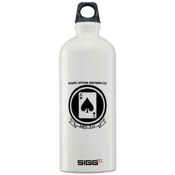 MAS231 - M01 - 03 - Marine Attack Squadron 231 (VMA-231) with Text Sigg Water Bottle 1.0L