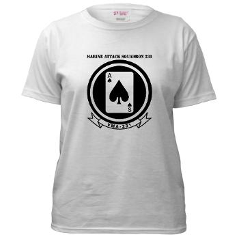 MAS231 - A01 - 04 - Marine Attack Squadron 231 (VMA-231) with Text Women's T-Shirt
