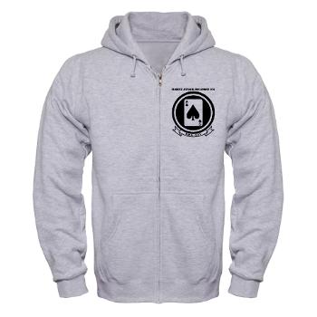 MAS231 - A01 - 03 - Marine Attack Squadron 231 (VMA-231) with Text Zip Hoodie - Click Image to Close