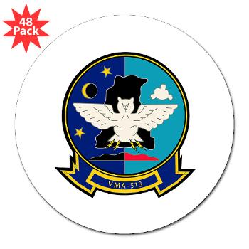 MAS513 - M01 - 01 - Marine Attack Squadron 513 - 3" Lapel Sticker (48 pk)