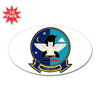MAS513 - M01 - 01 - Marine Attack Squadron 513 - Sticker (Oval 10 pk)
