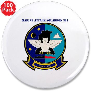 MAS513 - M01 - 01 - Marine Attack Squadron 513 with Text - 3.5" Button (100 pack)