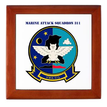 MAS513 - M01 - 03 - Marine Attack Squadron 513 with Text - Keepsake Box