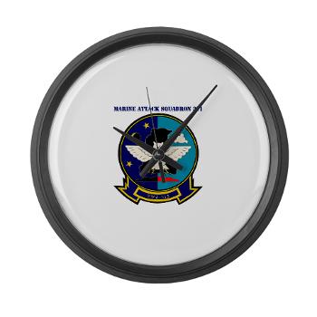 MAS513 - M01 - 03 - Marine Attack Squadron 513 with Text - Large Wall Clock