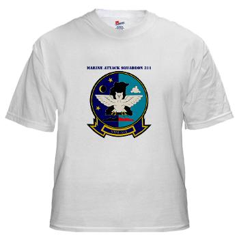 MAS513 - A01 - 04 - Marine Attack Squadron 513 with Text - White T-Shirt