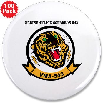 MAS542 - M01 - 01 - Marine Attack Squadron 542 (VMA-542) with Text - 3.5" Button (100 pack)