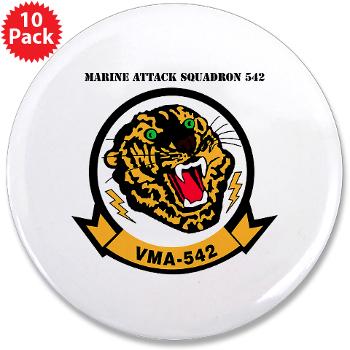 MAS542 - M01 - 01 - Marine Attack Squadron 542 (VMA-542) with Text - 3.5" Button (10 pack)