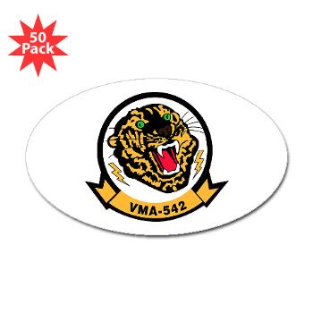 MAS542 - A01 - 01 - Marine Attack Squadron 542 with Text - Sticker (Oval 50 pk) - Click Image to Close