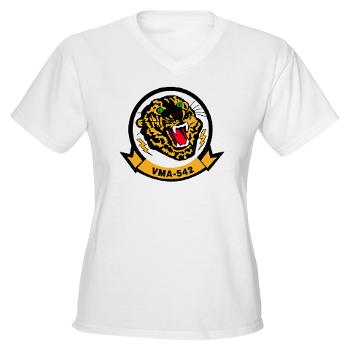 MAS542 - A01 - 01 - Marine Attack Squadron 542 - Women's V-Neck T-Shirt - Click Image to Close