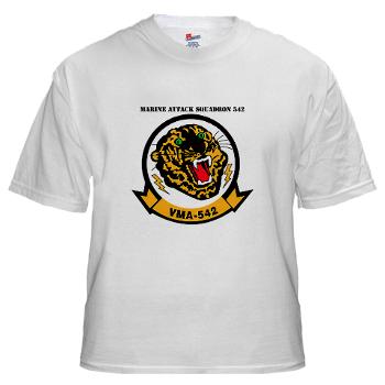 MAS542 - A01 - 01 - Marine Attack Squadron 542 with Text - White T-Shirt