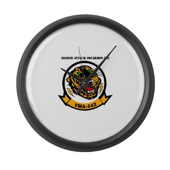 MAS542 - M01 - 03 - Marine Attack Squadron 542 (VMA-542) with Text - Large Wall Clock