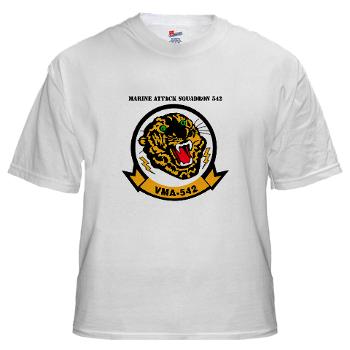 MAS542 - A01 - 04 - Marine Attack Squadron 542 (VMA-542) with Text - White t-Shirt - Click Image to Close
