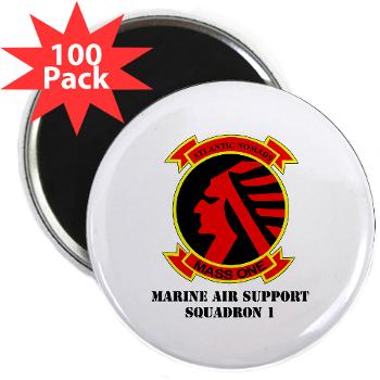 MASS1 - M01 - 01 - Marine Air Support Squadron 1 (MASS-1) with Text - 2.25" Magnet (100 pack)