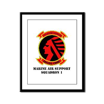 MASS1 - M01 - 02 - Marine Air Support Squadron 1 (MASS-1) with Text - Framed Panel Print